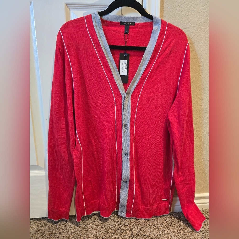NWT Codice Red Cardigan Size 54